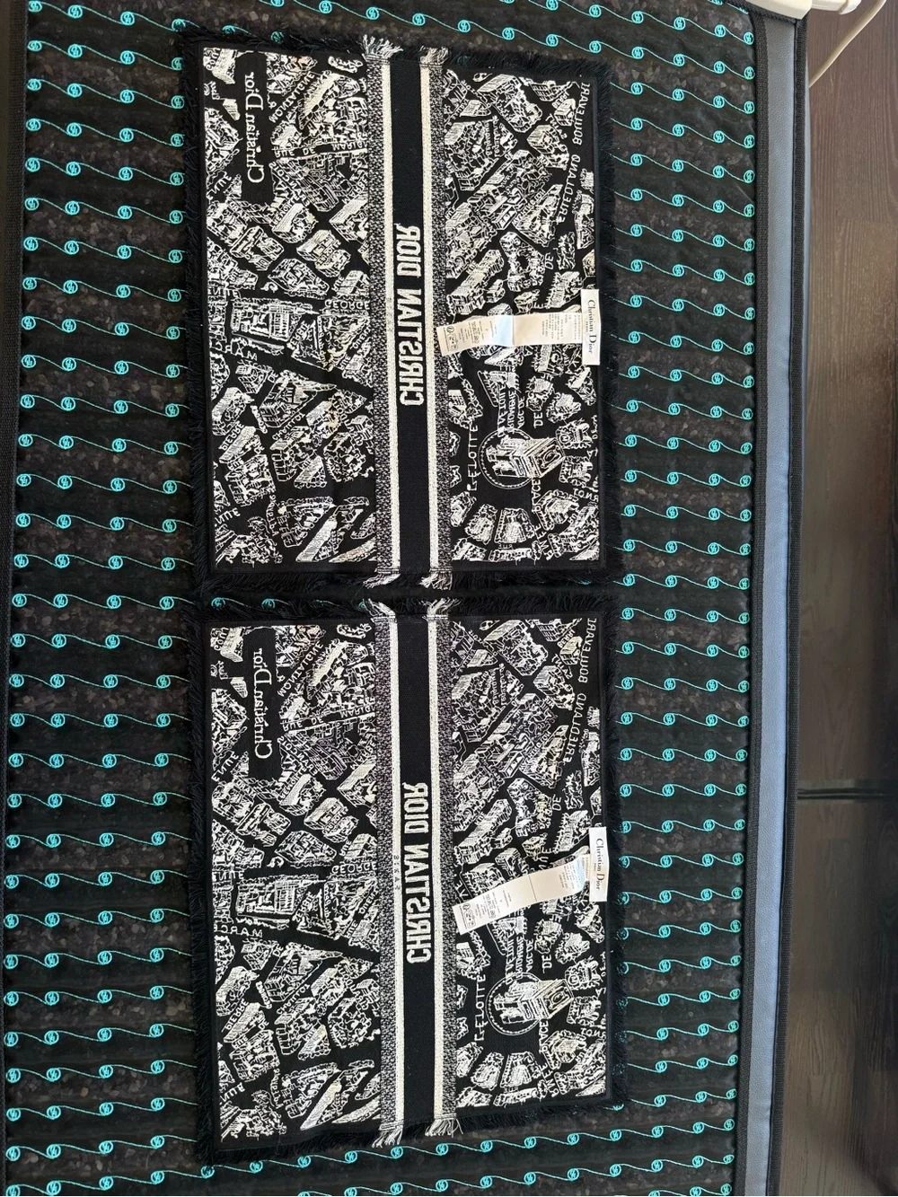 Authentic Set of 2 Christian Dior Plan de Paris placemats
